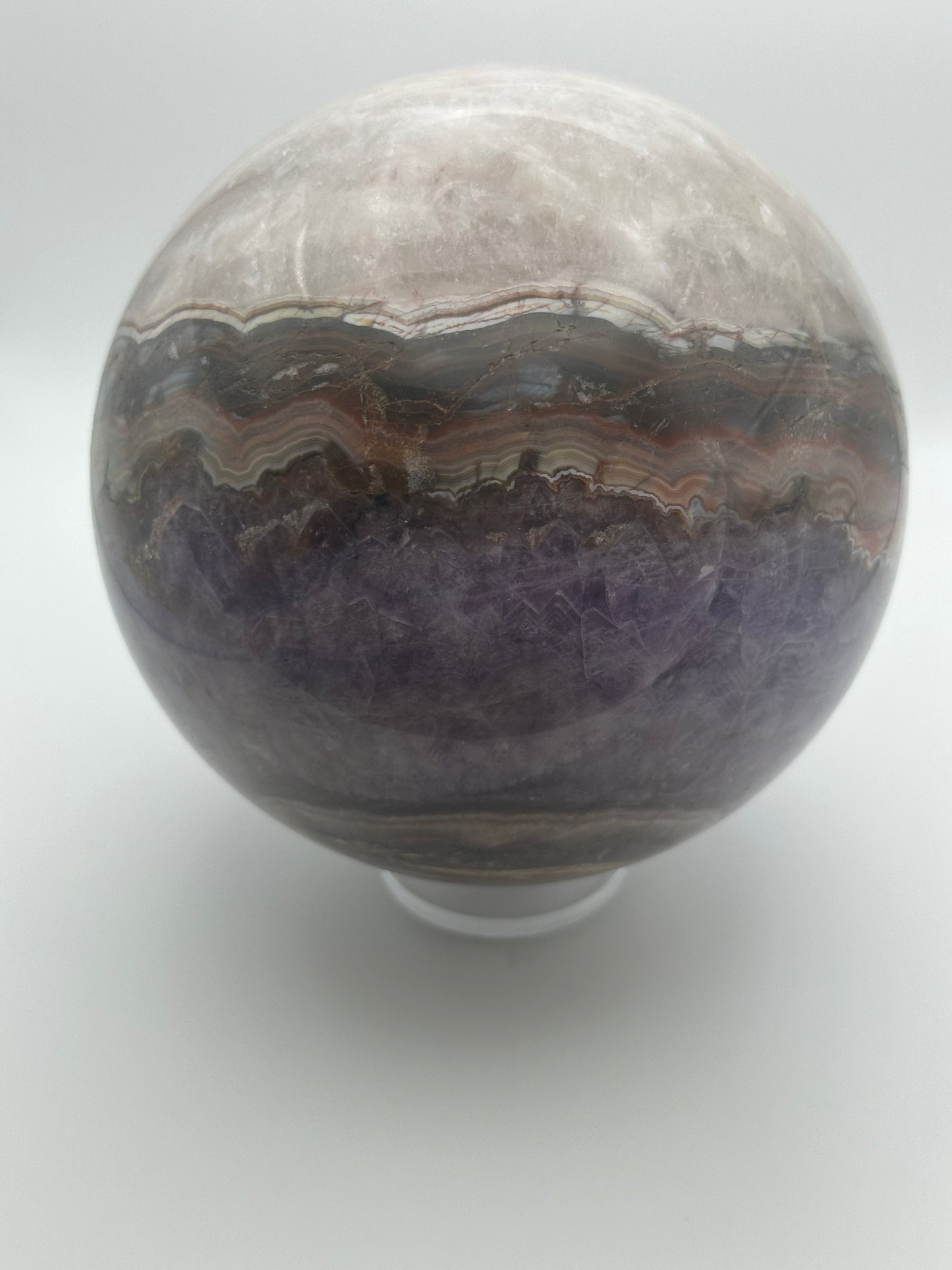 XL Mexican Crazy Lace Agate/Amethyst Sphere