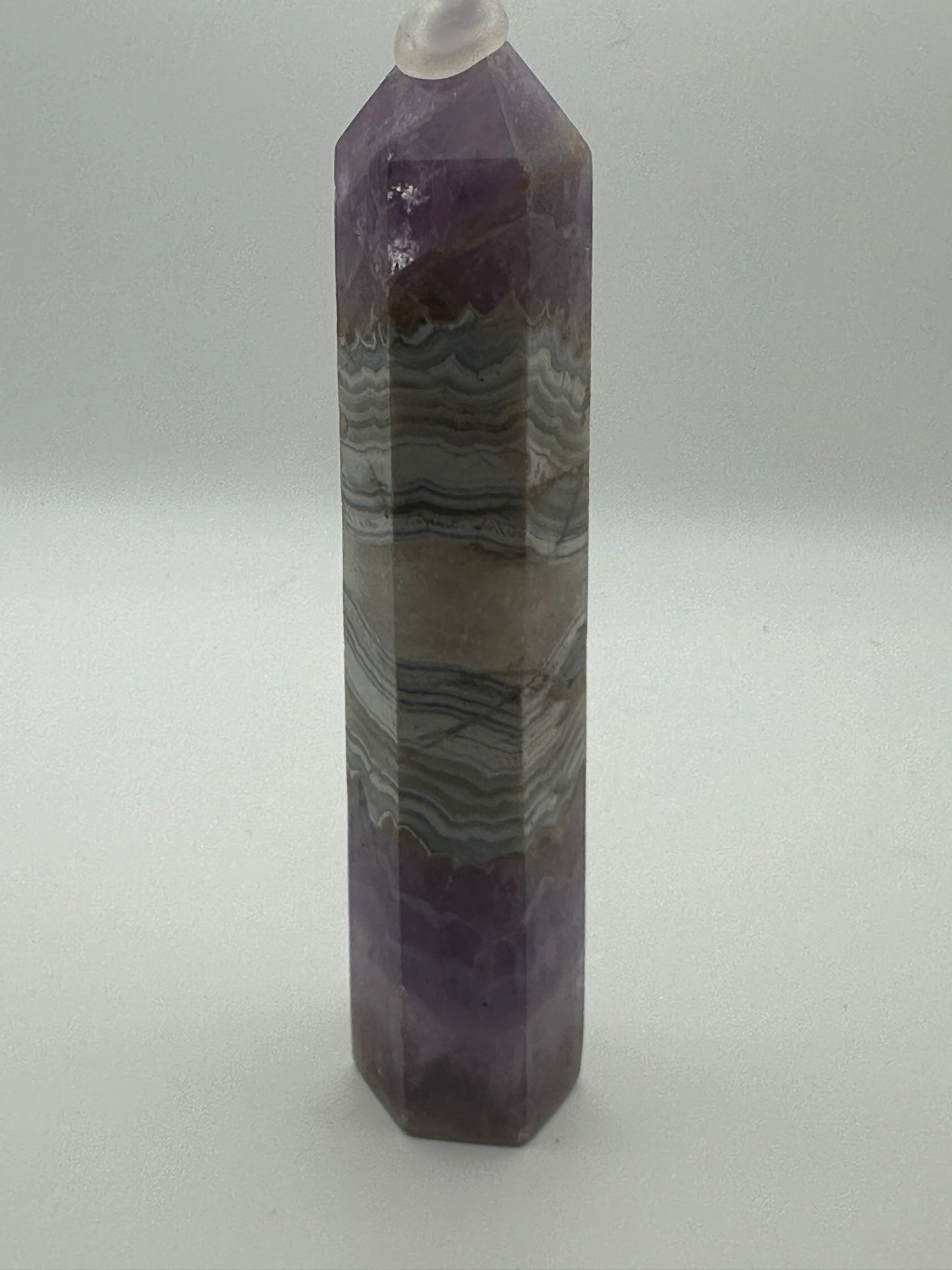 Mexican Crazy Lace Agate/Amethyst Tower